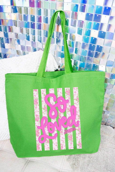 Floral So Loved Canvas Jumbo Tote