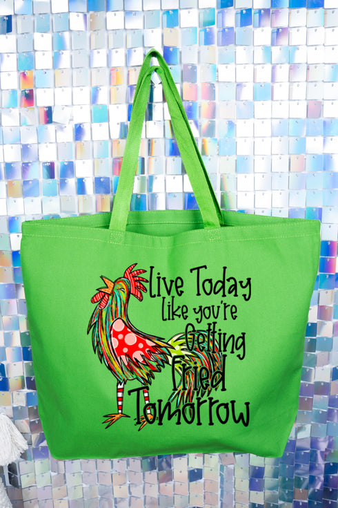 Getting Fried Tomorrow Canvas Jumbo Tote