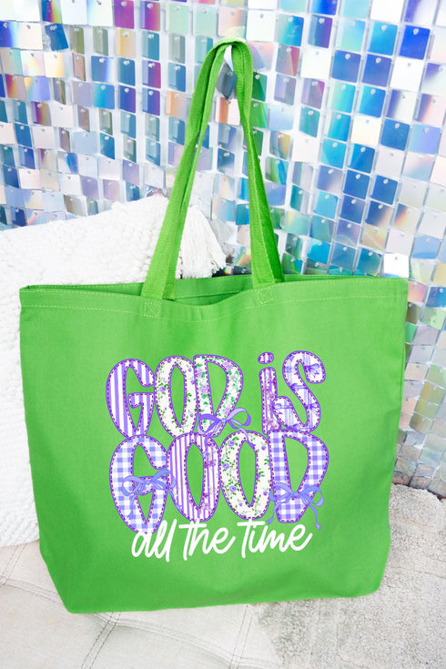 Coquette God Is Good Canvas Jumbo Tote