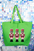 Faux Yarn Holiday Guard Nutcracker Canvas Jumbo Tote