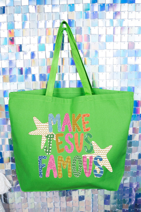Make Jesus Famous Canvas Jumbo Tote