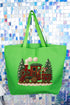 Faux Yarn Mistletoe Express Canvas Jumbo Tote