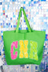 Personalized Neon Care Crew Canvas Jumbo Tote