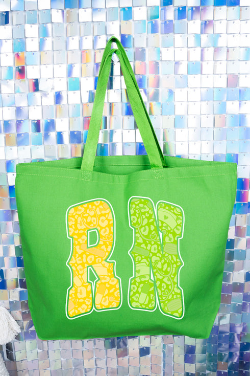 Personalized Neon Care Crew Canvas Jumbo Tote