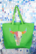 Patchwork Steer Head Canvas Jumbo Tote