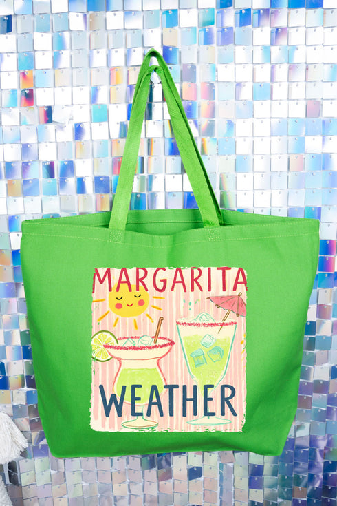 Sip The Sunshine Margarita Weather Canvas Jumbo Tote
