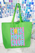 Striped Happy Cool Moms Club Canvas Jumbo Tote