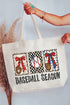 Baseball Season Ribbon Canvas Jumbo Tote