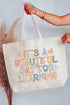 Beautiful Day For Learning Canvas Jumbo Tote