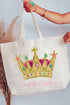 Bejeweled Daughter Of The King Canvas Jumbo Tote