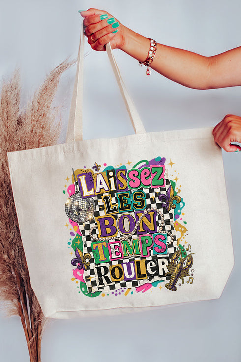 Bold Laissez Les Bon Temps Rouler Canvas Jumbo Tote