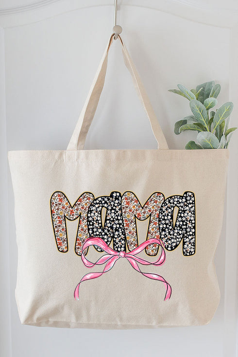 Bubble Mama Ribbon Canvas Jumbo Tote