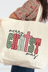 Checkered Merry CHRISTmas Canvas Jumbo Tote