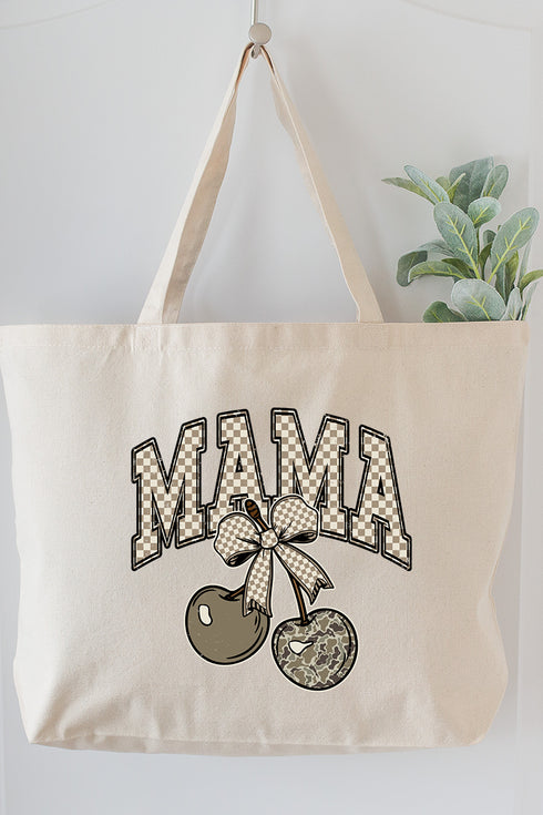 Cherry Luxe Mama Canvas Jumbo Tote