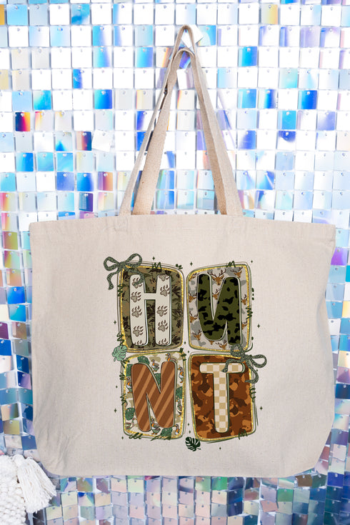 Doodle Coquette Hunt Canvas Jumbo Tote