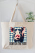 Down On The Farm Pig Canvas Jumbo Tote