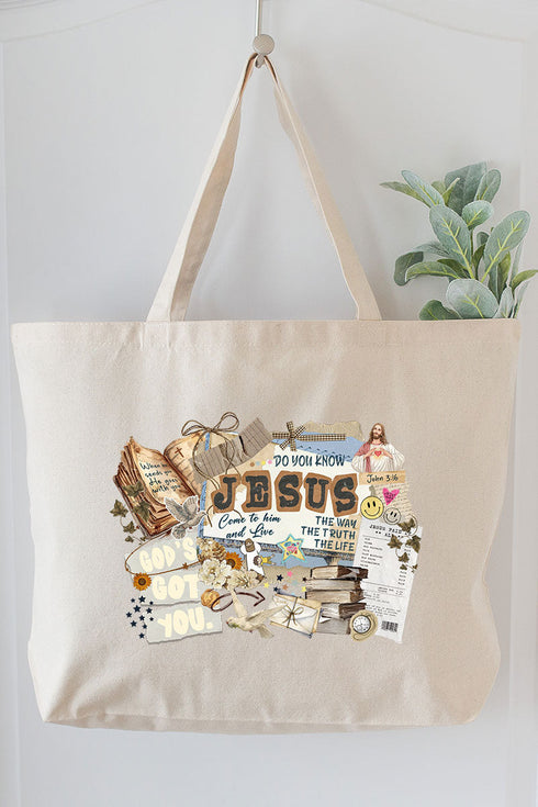 Do You Know Jesus Canvas Jumbo Tote