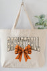 Faux Yarn Basketball Coquette Canvas Jumbo Tote