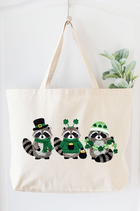 Faux Yarn Clover Crew Canvas Jumbo Tote