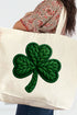 Faux Yarn Clover Canvas Jumbo Tote