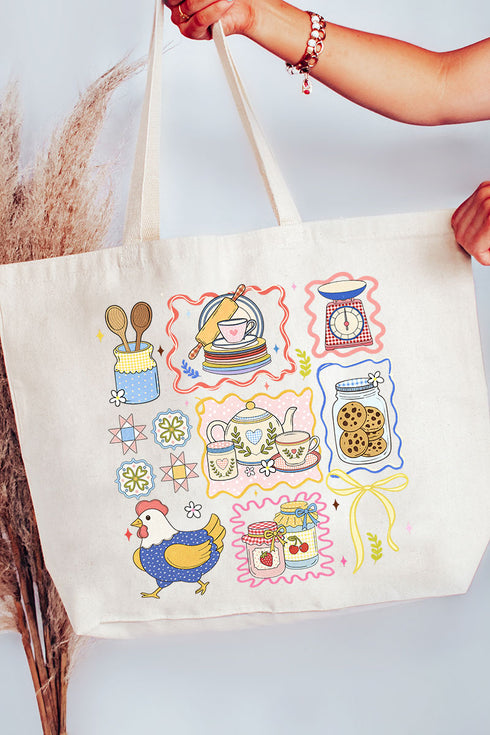 Granny's Kitchen Canvas Jumbo Tote