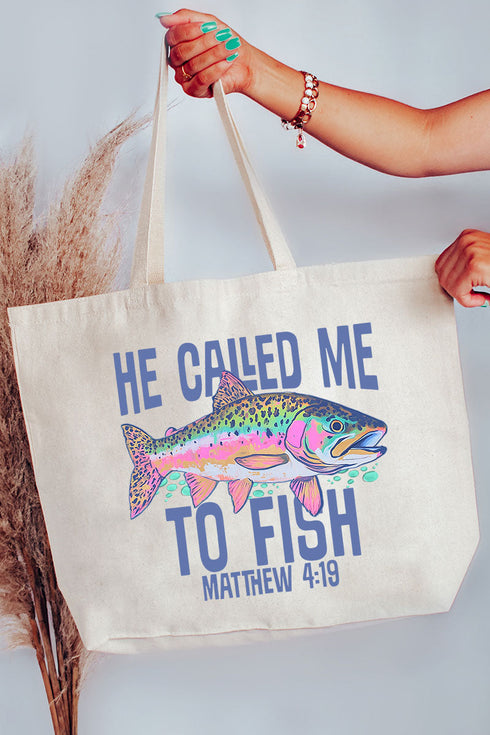 He Called Me To Fish Canvas Jumbo Tote