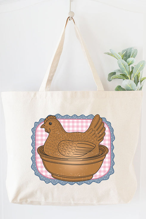 Hen & Home Canvas Jumbo Tote