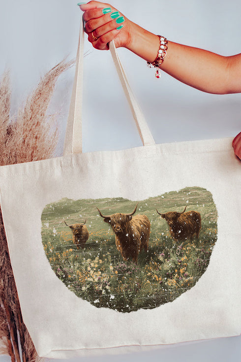 Highland Herd Canvas Jumbo Tote