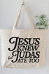 Jesus Knew Canvas Jumbo Tote