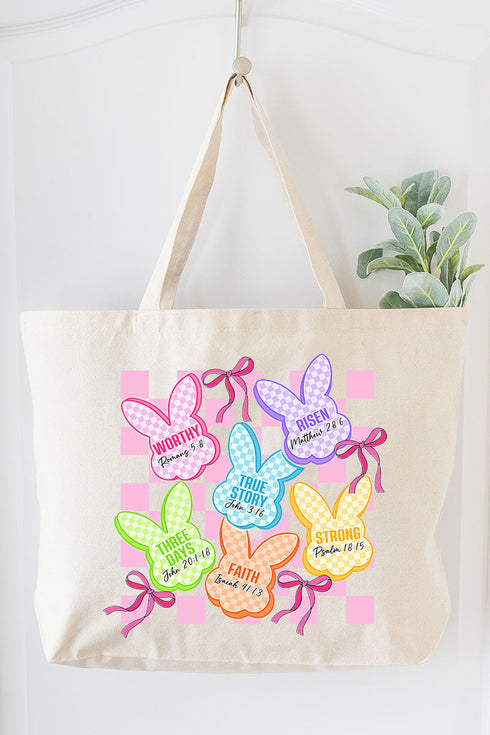 Little Bunnies, Big Faith Canvas Jumbo Tote