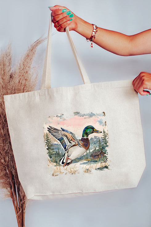 Mallard Mountains Canvas Jumbo Tote
