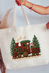Faux Yarn Mistletoe Express Canvas Jumbo Tote