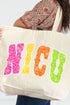 Personalized Neon Care Crew Canvas Jumbo Tote