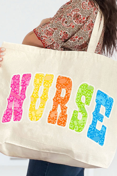 Personalized Neon Care Crew Canvas Jumbo Tote