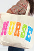 Personalized Neon Care Crew Canvas Jumbo Tote