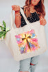 Pastel Brushstroke Cross Canvas Jumbo Tote