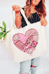 Patchwork Heart Canvas Jumbo Tote