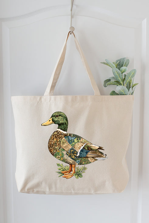 Patchwork Mallard Canvas Jumbo Tote