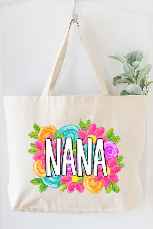 Personalized Mother's Day Bloom Canvas Jumbo Tote *Choose Your Name