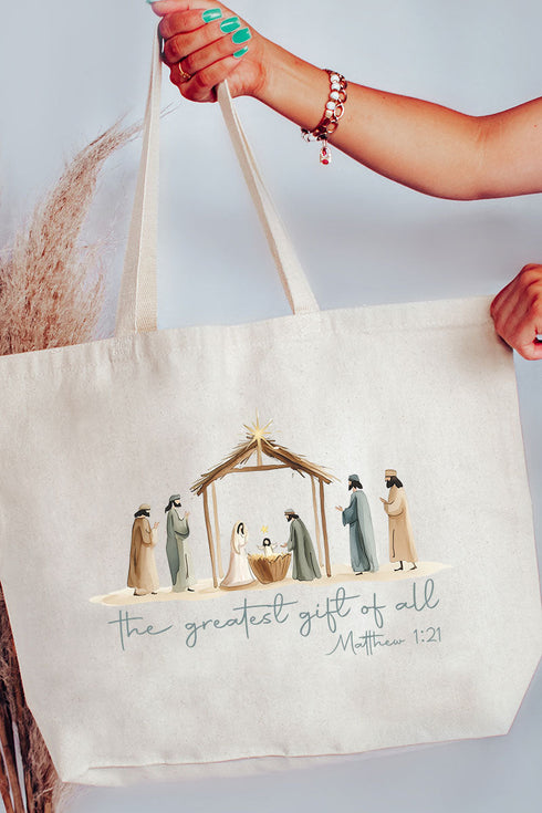 Precious Greatest Gift Of All Canvas Jumbo Tote