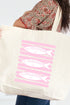 Preppy Pink Fish Canvas Jumbo Tote