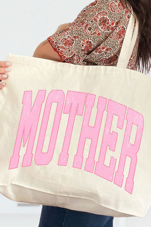 Pretty In Pink Mother Canvas Jumbo Tote