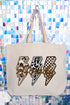 Roping Howdy Lightning Bolt Canvas Jumbo Tote