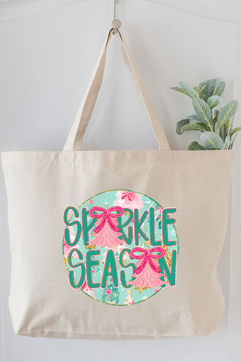 Sparkle Season Canvas Jumbo Tote