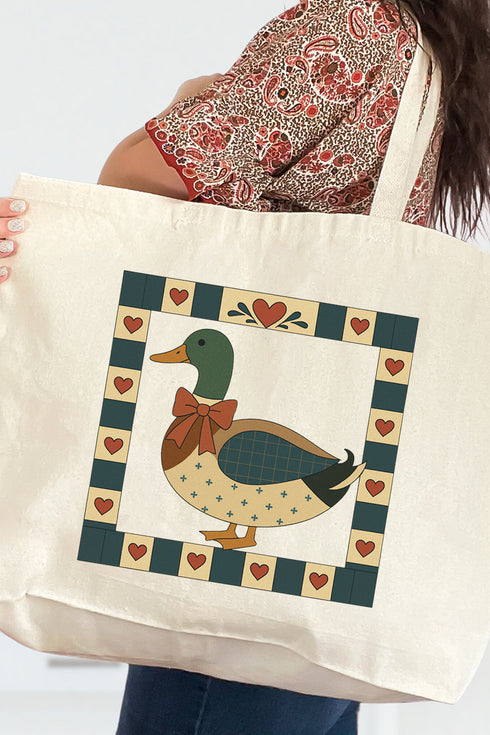 Sunday Mallard Canvas Jumbo Tote