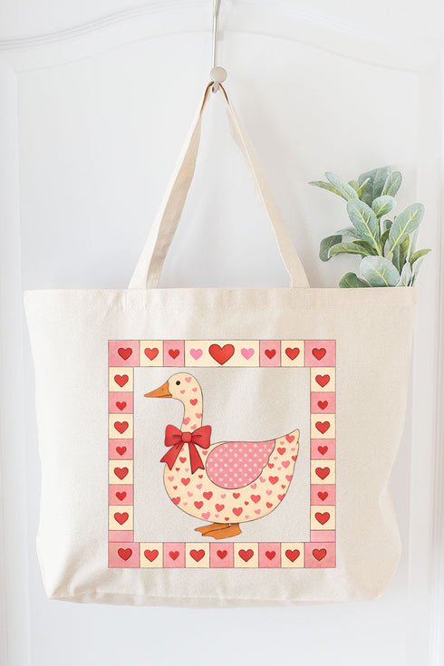 Sweetheart Goose Canvas Jumbo Tote