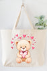 Teddy In Love Canvas Jumbo Tote