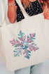 The Painted Snowflake Canvas Jumbo Tote