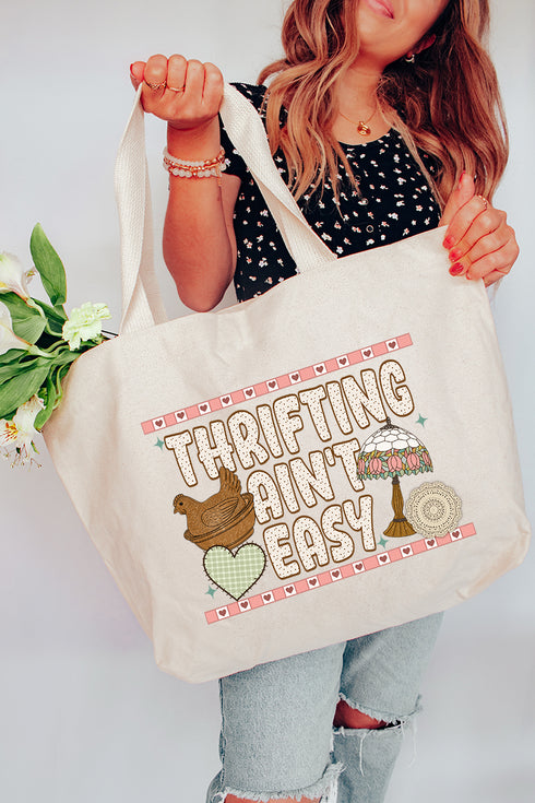 Thrifting Ain't Easy Canvas Jumbo Tote