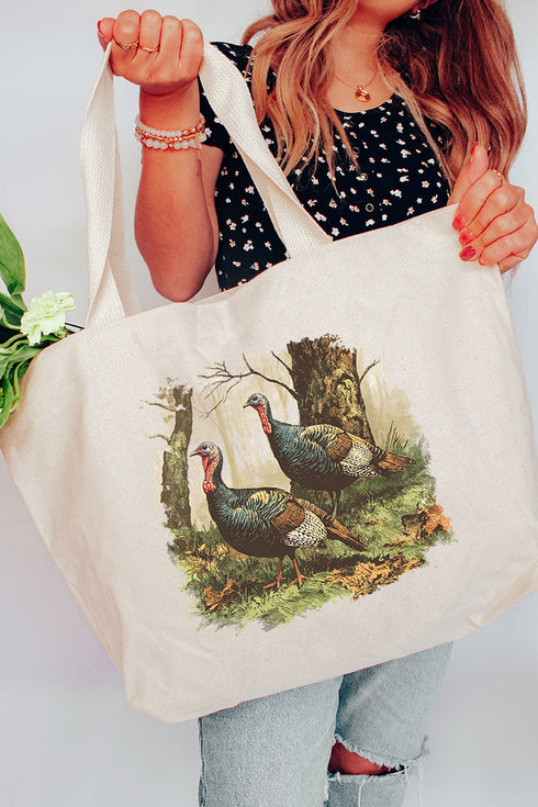 Turkey Trails Canvas Jumbo Tote